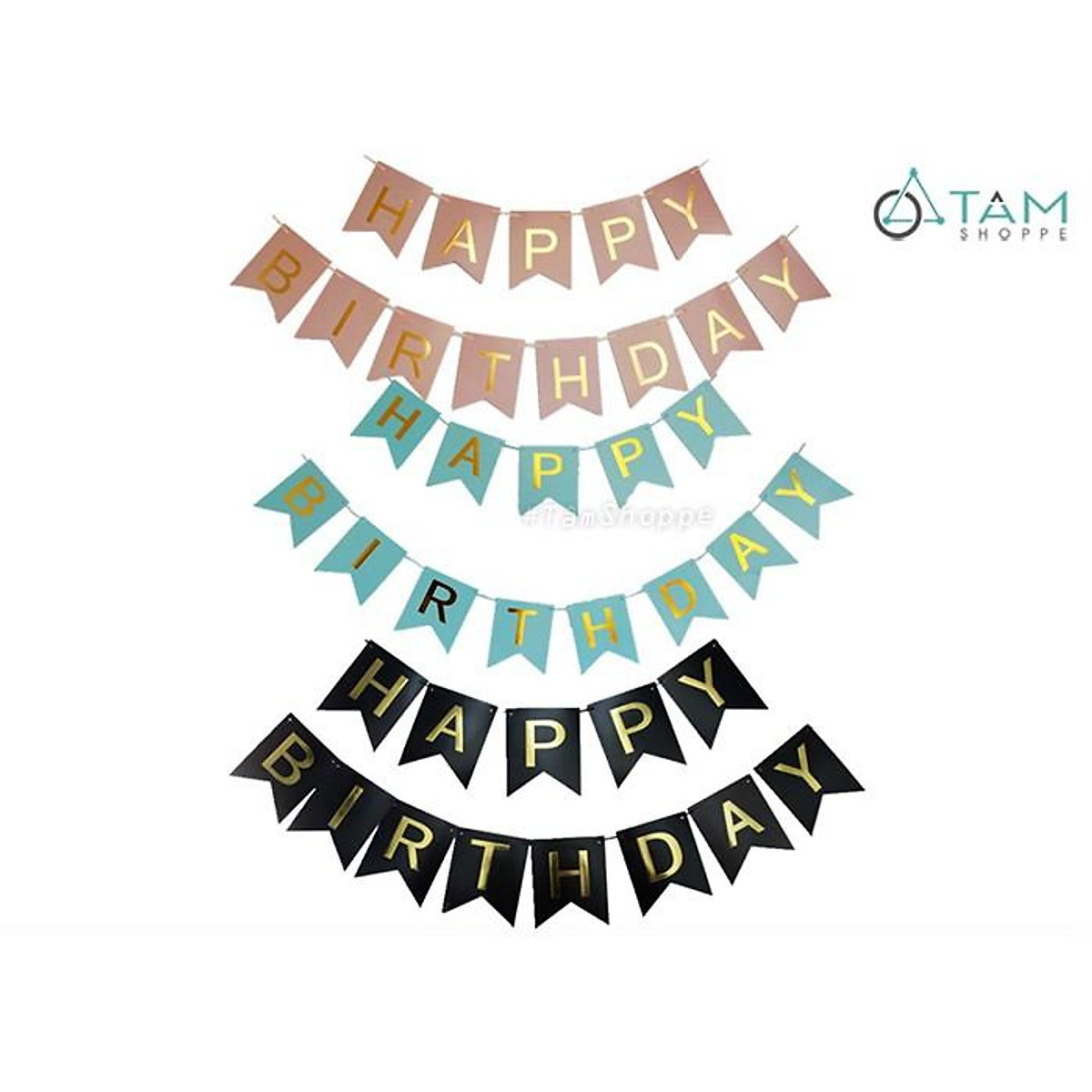 Dây Chữ Happy Birthday Bằng Giấy Ép Kim Vàng Pa-Dchpbd-01 - Hồng | Tâm Tâm  Nguyễn Shop | Tiki