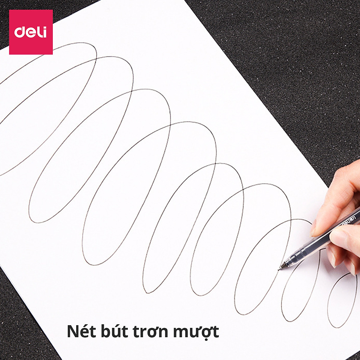 Bút gel 0.5mm Deli nhiều màu lựa chọn - Bút bi nước - 1 chiếc - Mực đỏ / Xanh / Đen - A116