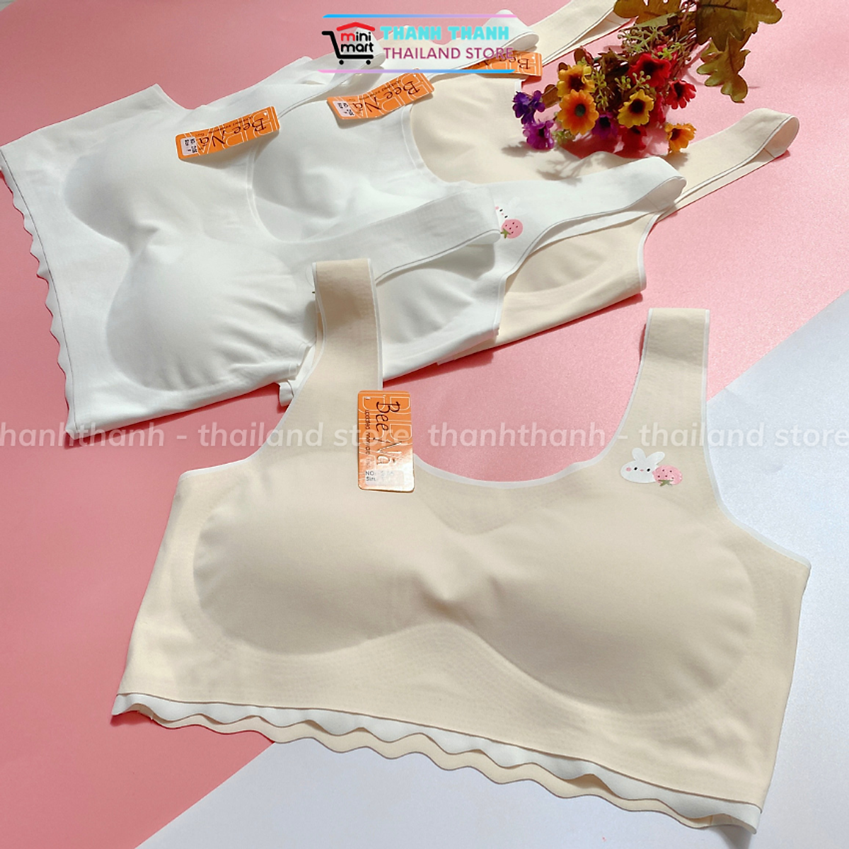 Áo ngực bra su học sinh BeeNa 2106 không gọng mút nhẹ, co giản thoải mái