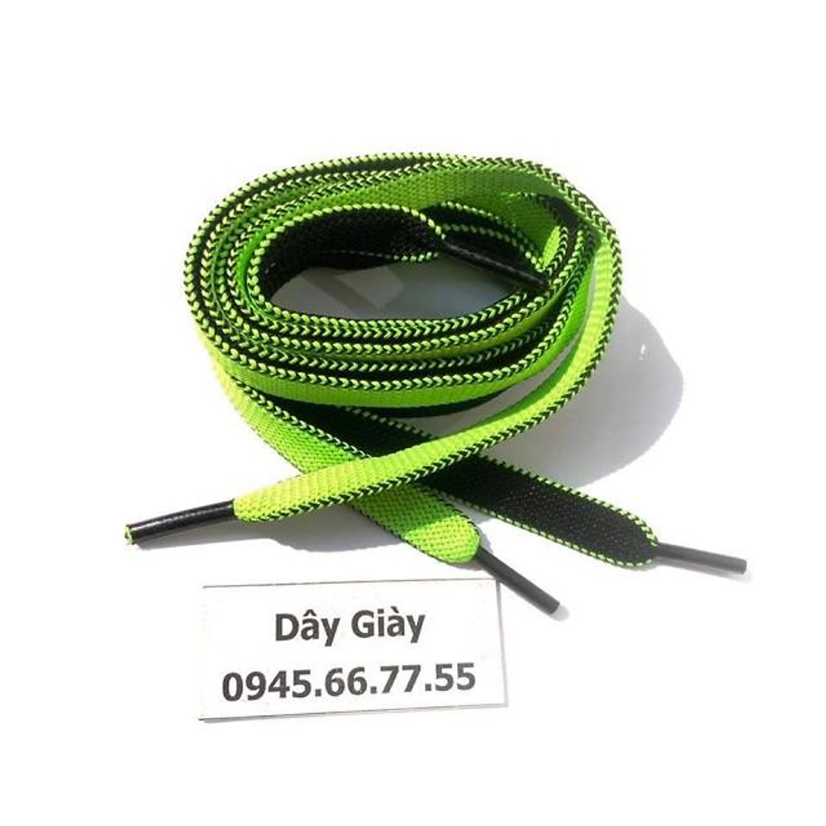 Dây giày 2 màu 2 mặt đen - xanh