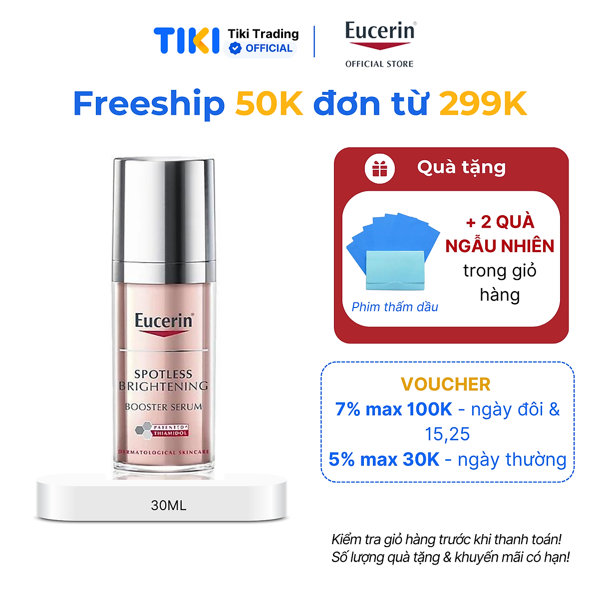 Tinh chất giảm thâm nám & dưỡng sáng Eucerin Spotless Brightening Booster Serum 30ml