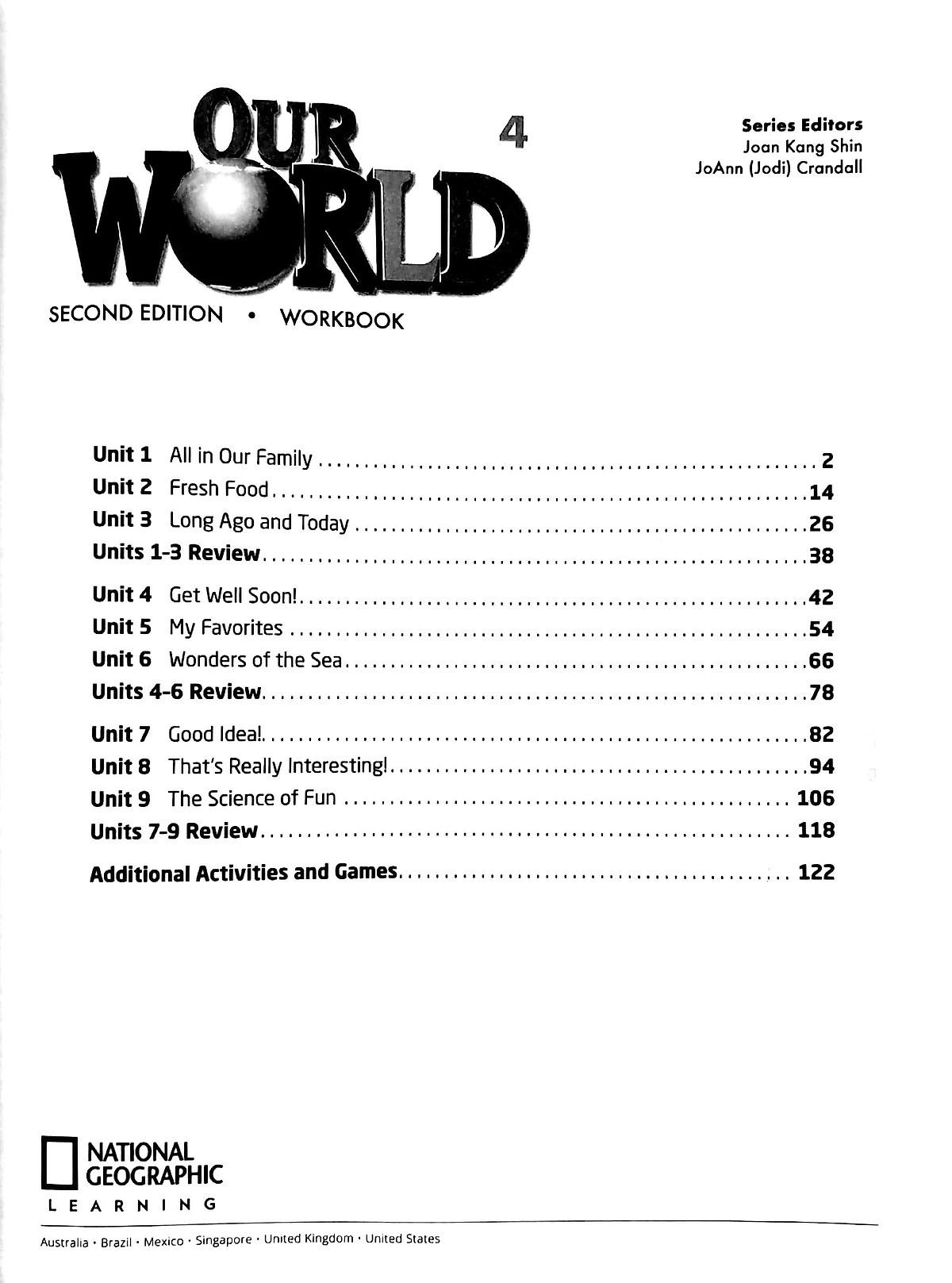 Our World 2nd Edition American English 4 Workbook