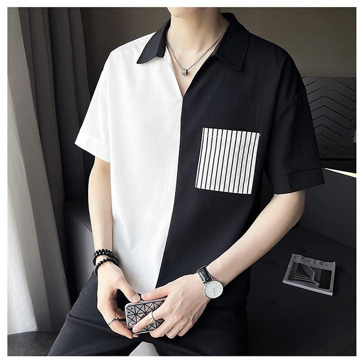 SƠ MI BURBERRY CỘC TAY CHECK ĐEN #25 SƠ MI BURBERRY CỘC TAY CHECK ĐEN