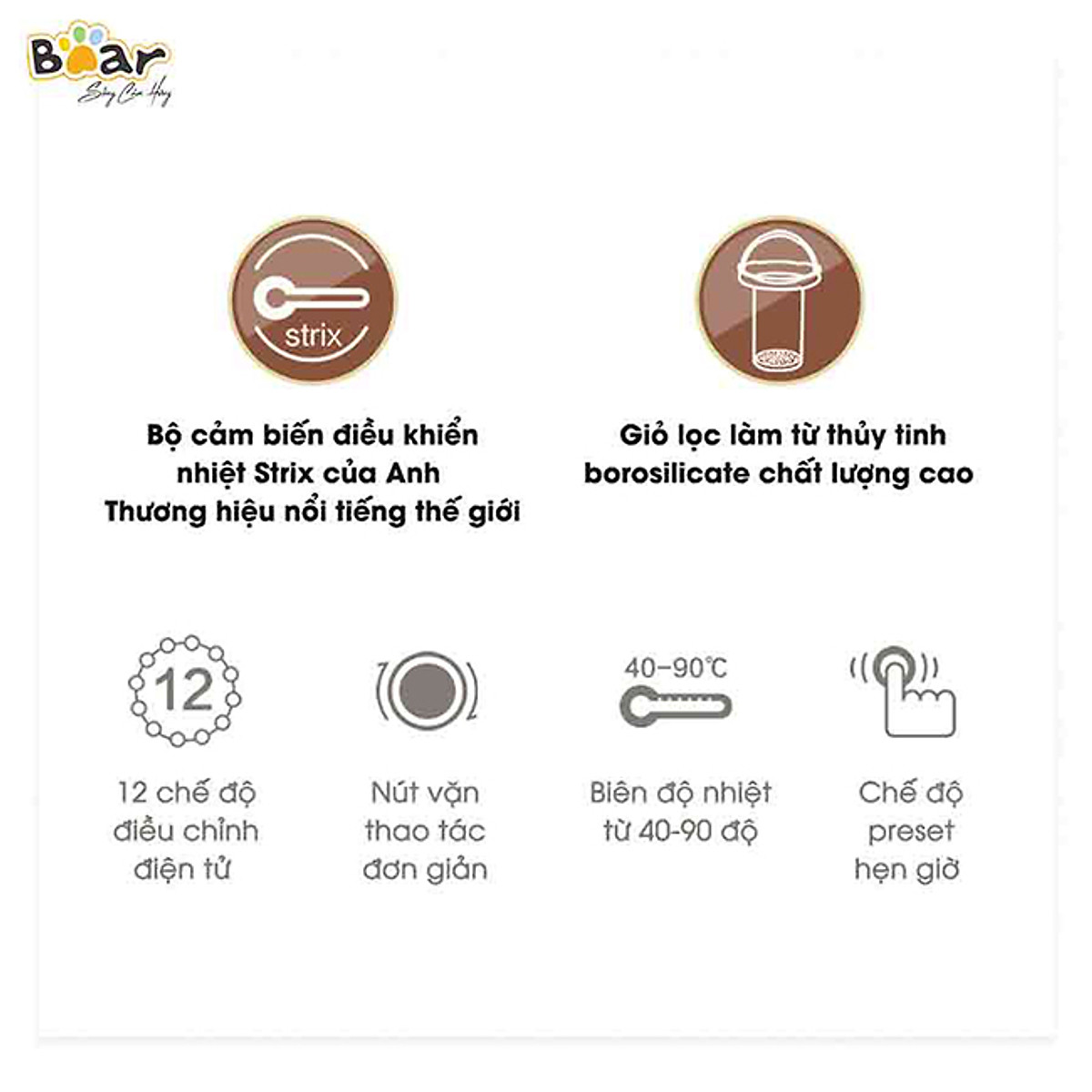 Máy Pha Trà Bear SUBE011 - Hàng Chính Hãng