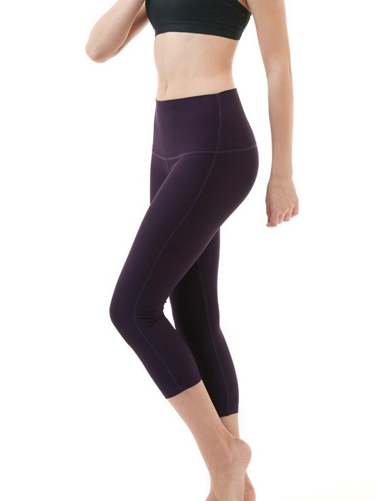 ✓ American-made Women's 3/4 Cuffed Capri Yoga Pants (Solid Black) buy  online for the price $66.95 at Yoga-Eco-Clothing.com