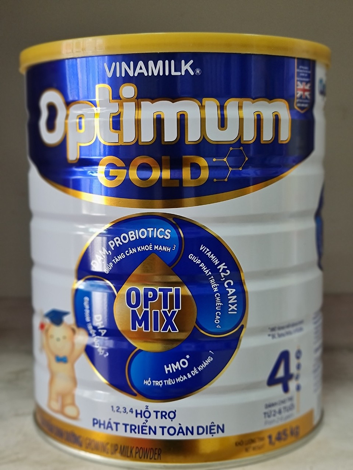 Sữa bột VinamilkOptimum Gold Step 4 Hộp Thiếc 1450g