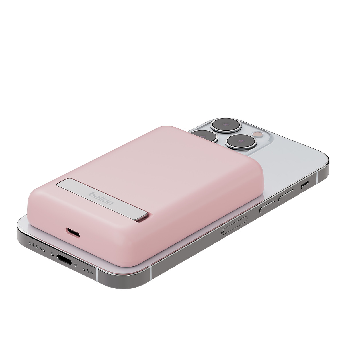 Pin sạc dự phòng không dây BOOSTCHARGE Belkin Magnetic 7.5W - 5.000mAh - có chân chống - cáp đi kèm C-C 1m - BPD004b - Hàng chính hãng