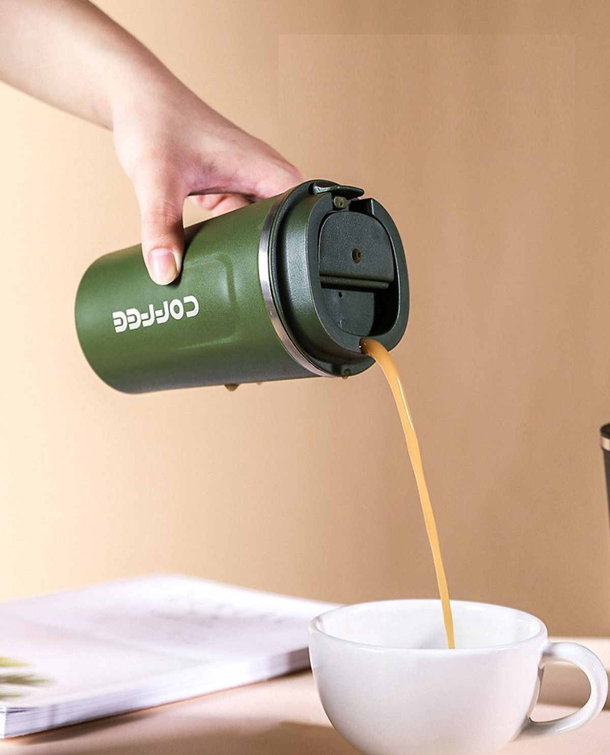 Ly Giữ Nhiệt COFFEE Inox 304 Dung Tích 510ml Cao Cấp Kiểu Dáng Hàn Quốc Cầm Tay Sang Trọng - Chính Hãng