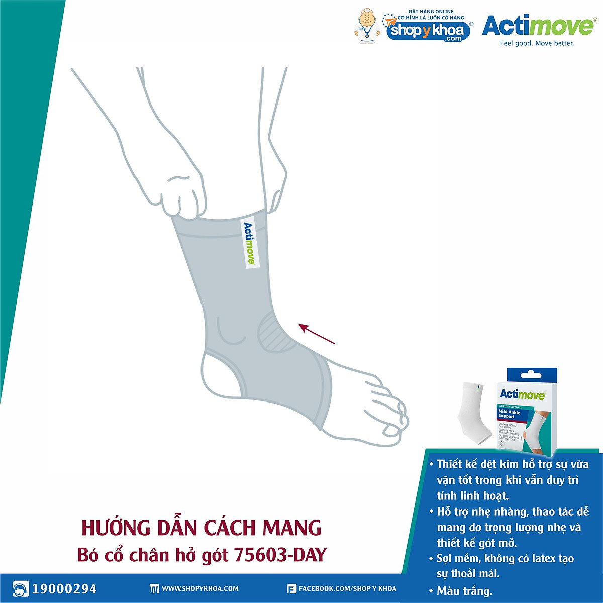 Bó cổ chân hở gót 75603-DAY Actimove Mild Ankle Support - Phụ kiện ...