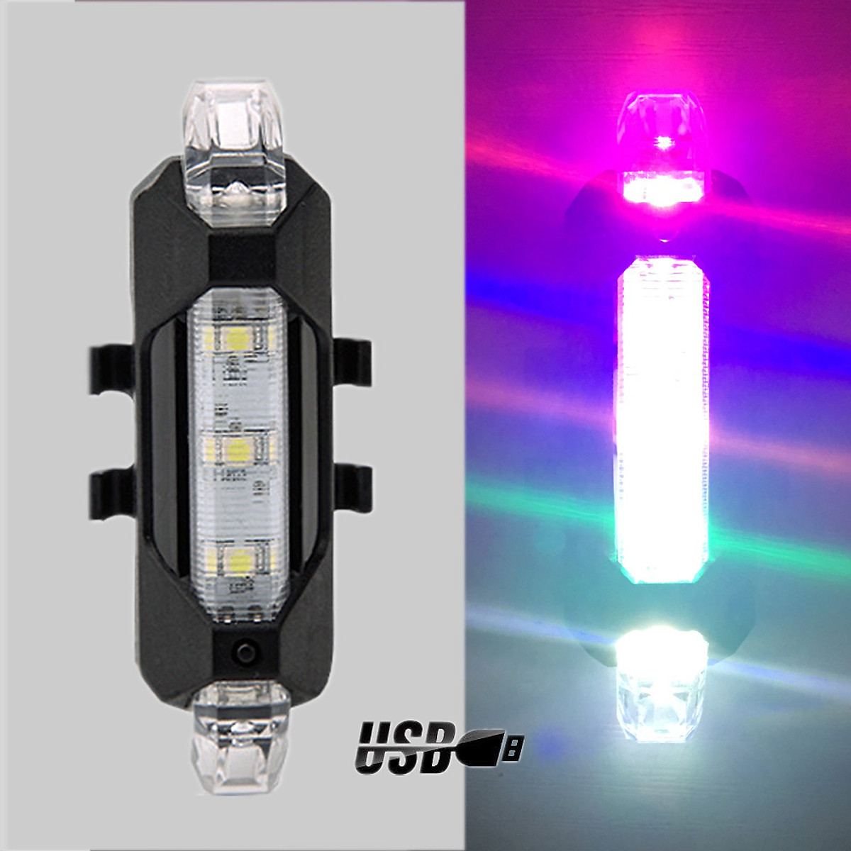 Đèn Hậu Phía Sau Cảnh báo an toàn Đuôi Xe Đạp DC918 Sạc USB Có Thể Sạc Lại MaiLee
