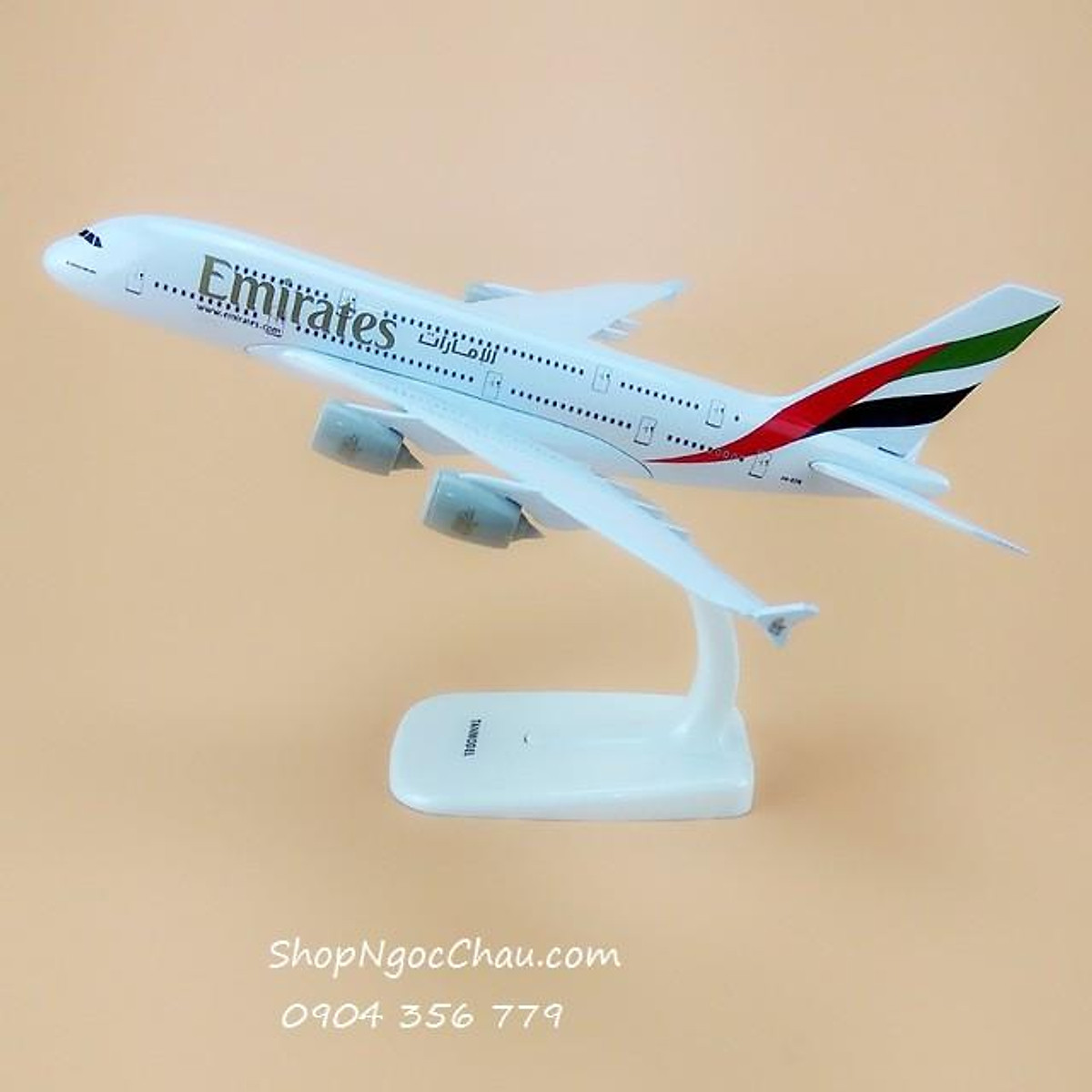 Mô hình Máy bay lắp ráp Air France Airbus A380 Có đèn led 47cm