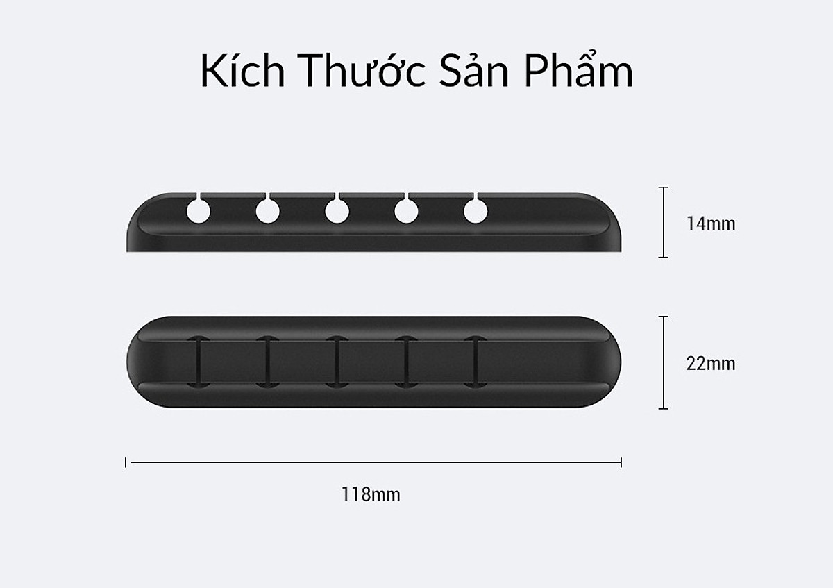 Phụ kiện giữ dây cáp sạc Giá Silicon mini cố định dây cáp sạc cho các thiết bị điện tử trên bàn làm việc - Hàng Chính Hãng