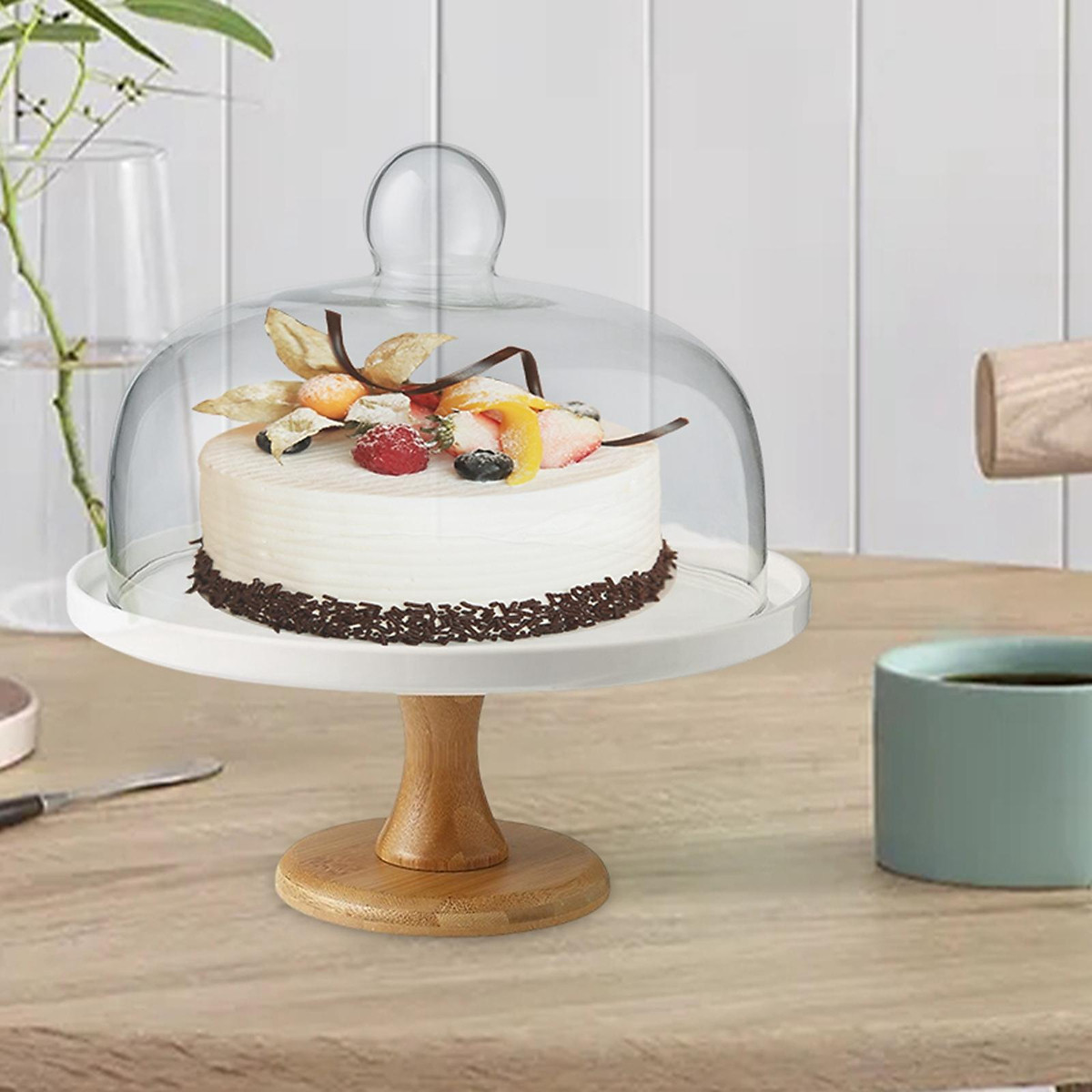 Gazebo Cake Dome Clear with Wooden Base – NUDE EU