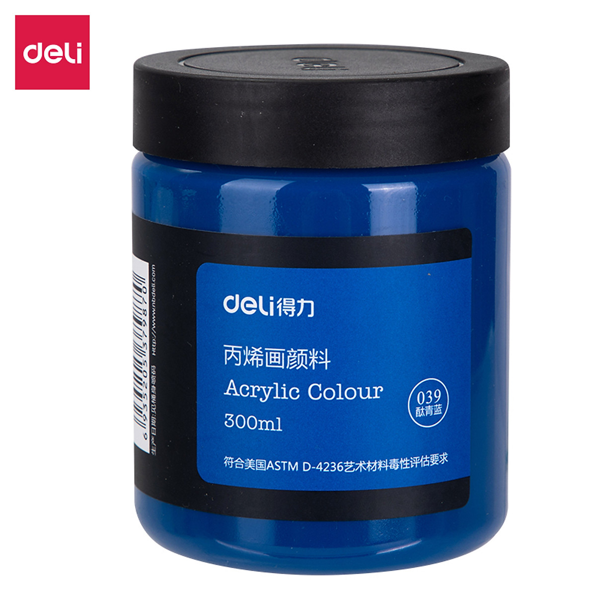 Màu Acrylic 300ml cao cấp dạng hũ Deli - Tô đất sét, đất nặn tự khô, vẽ vải, giày, đa chất liệu, tươi sáng, nhanh khô - Nhiều màu sắc - 73875