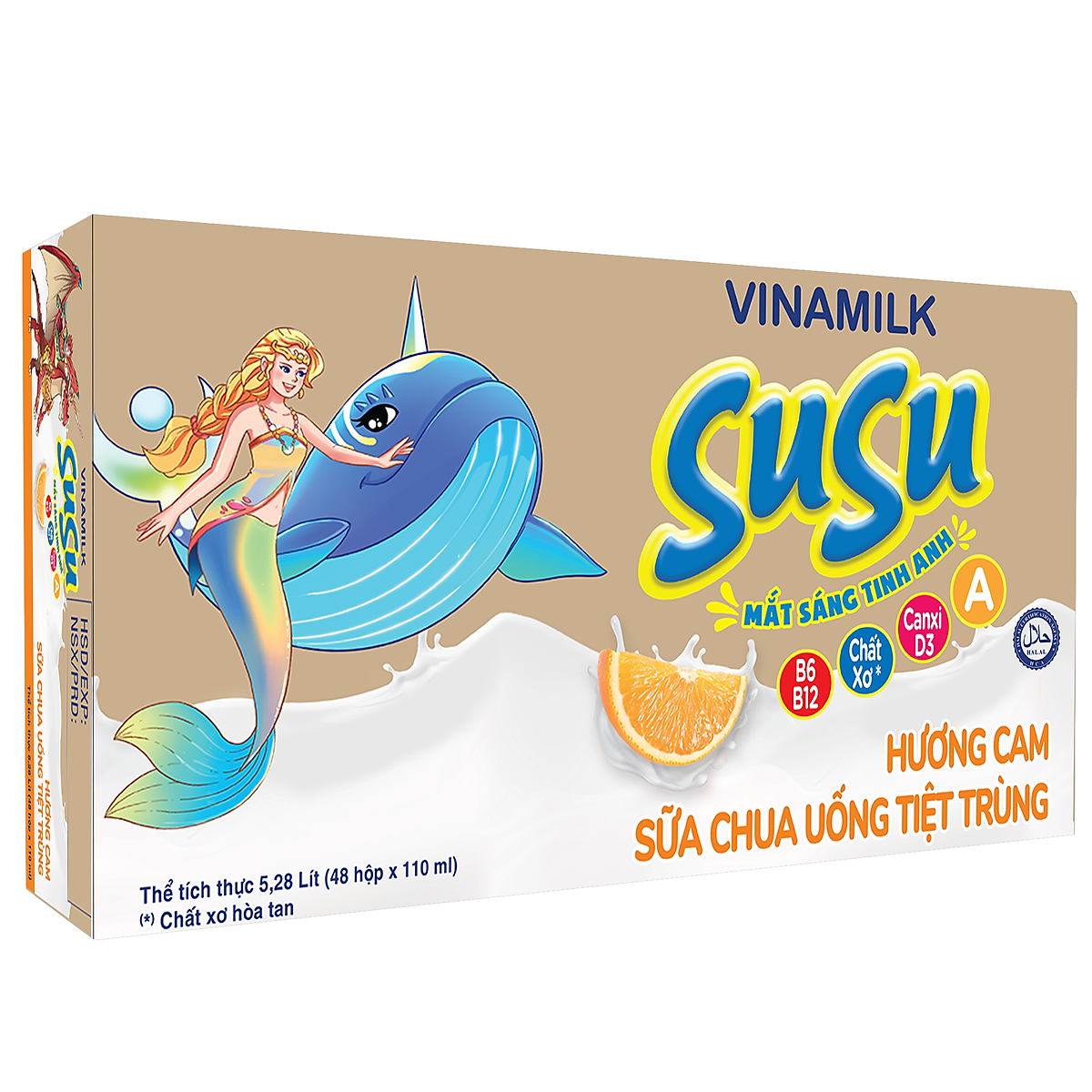 Sữa chua uống hương cam Vinamilk Susu - Thùng 48 hộp 110ml.