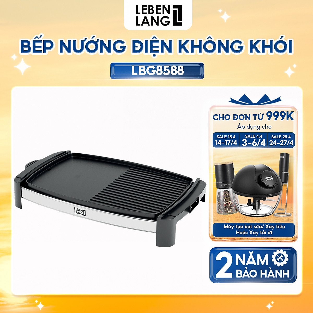 Bếp nướng điện Lebenlang LBG8588 - Thương hiệu của CHLB Đức