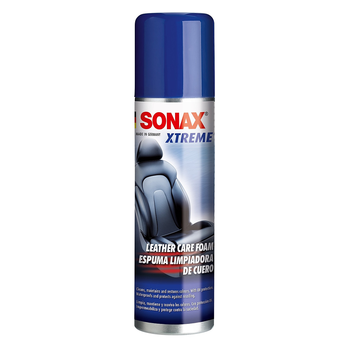 Chai xịt bọt làm sạch nhanh và dưỡng ghế da chuyên dụng Sonax 289100 250ml - Không cần nước, kéo dài tuổi thọ da, hạn chế khô cứng và bong tróc, phục hồi da cũ