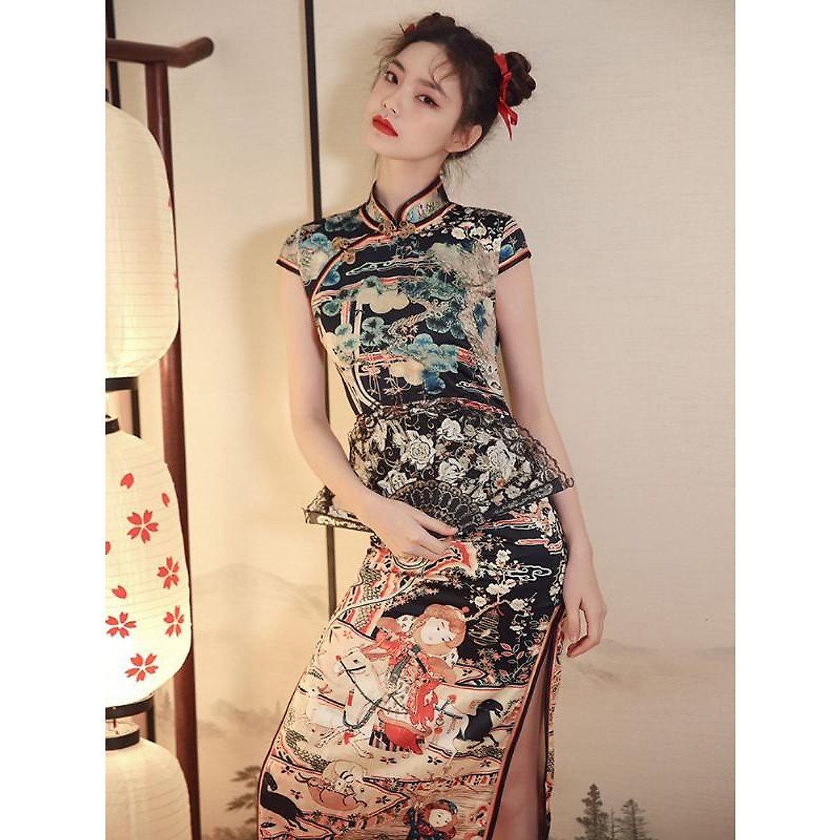 Sườn xám Trung Hoa CN117  Hoài Giang shop