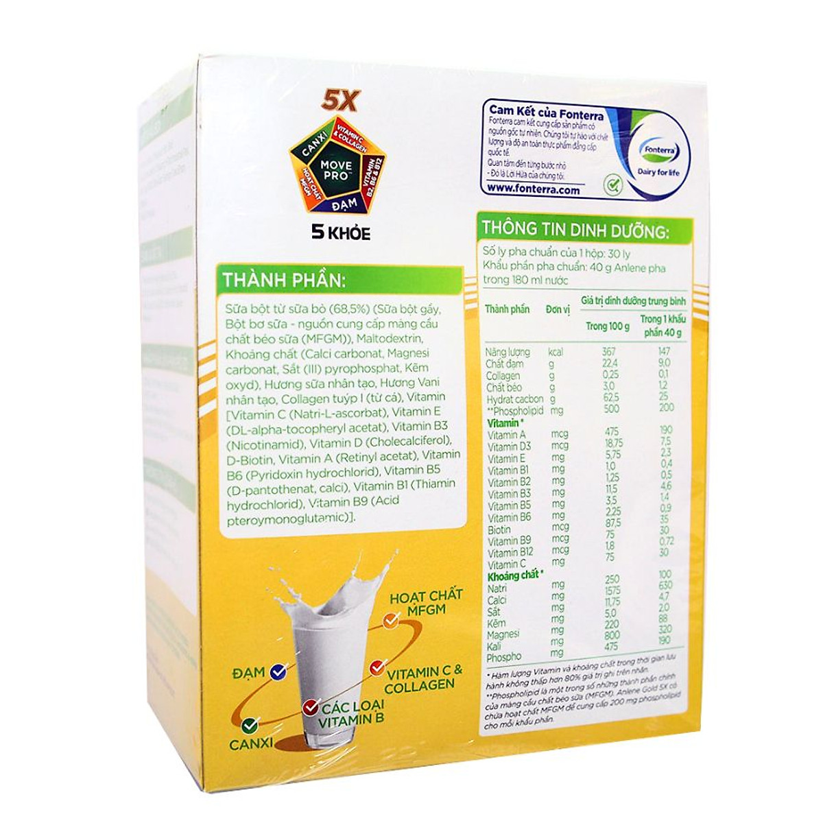 Sữa bột Anlene Gold 5X hộp giấy 1.2kg