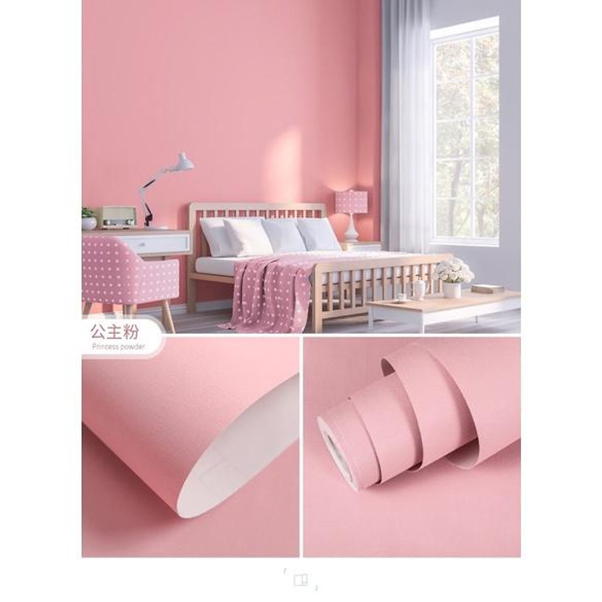 Mua Giấy dán tường có sẵn keo khổ rộng 45 cm dài 10 met - Màu hồng tại giấy  dán tường dán bếp