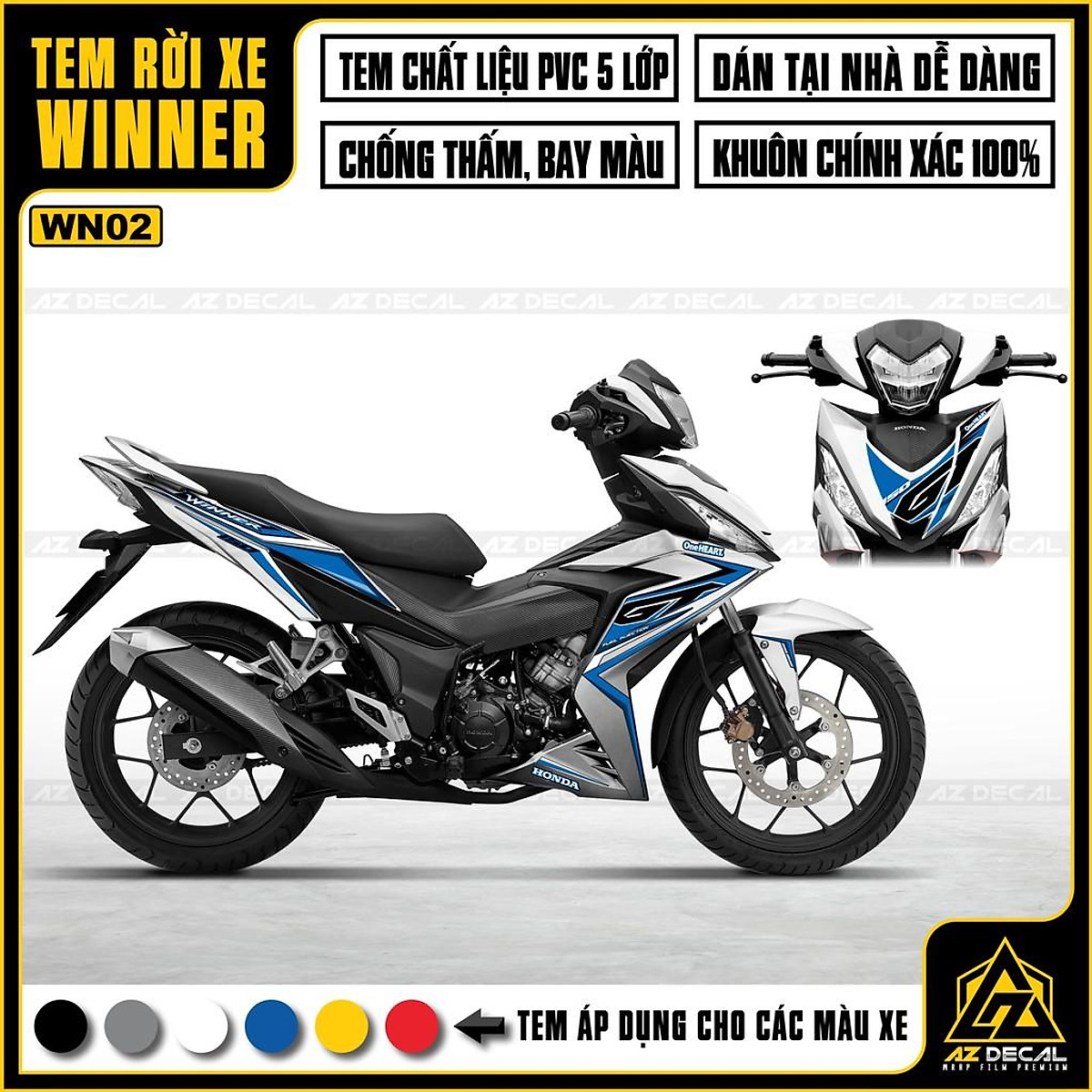 Tem Rời Dán Xe Honda Winner V1 / 150 Mẫu GP | WN02 | Decal Chế Chất Tem Rời Dán Xe Honda Winner V1 / 150 Mẫu Gp | Wn02 | Decal Chế Chất