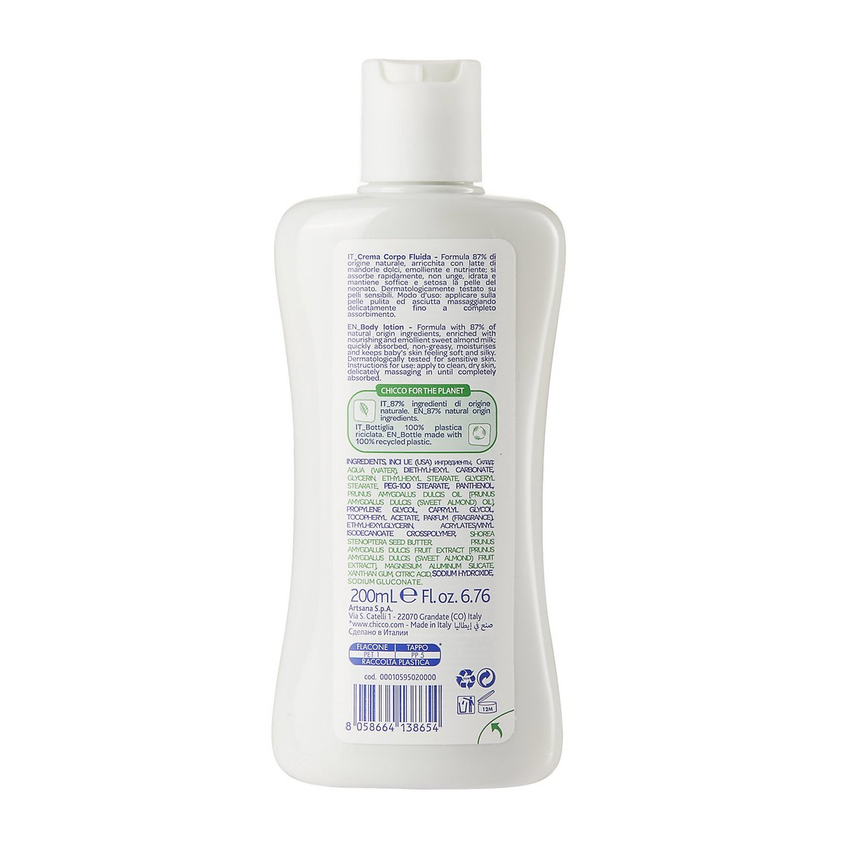Sữa dưỡng thể chiết xuất Hạnh nhân Chicco 200ml