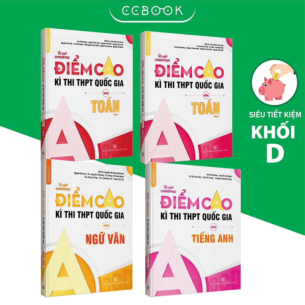 Sách – Combo lớp 12 khối D Bí quyết chinh phục điểm cao kì thi THPT quốc gia – Toán Văn Anh (4 cuốn) – Chính hãng CCbook