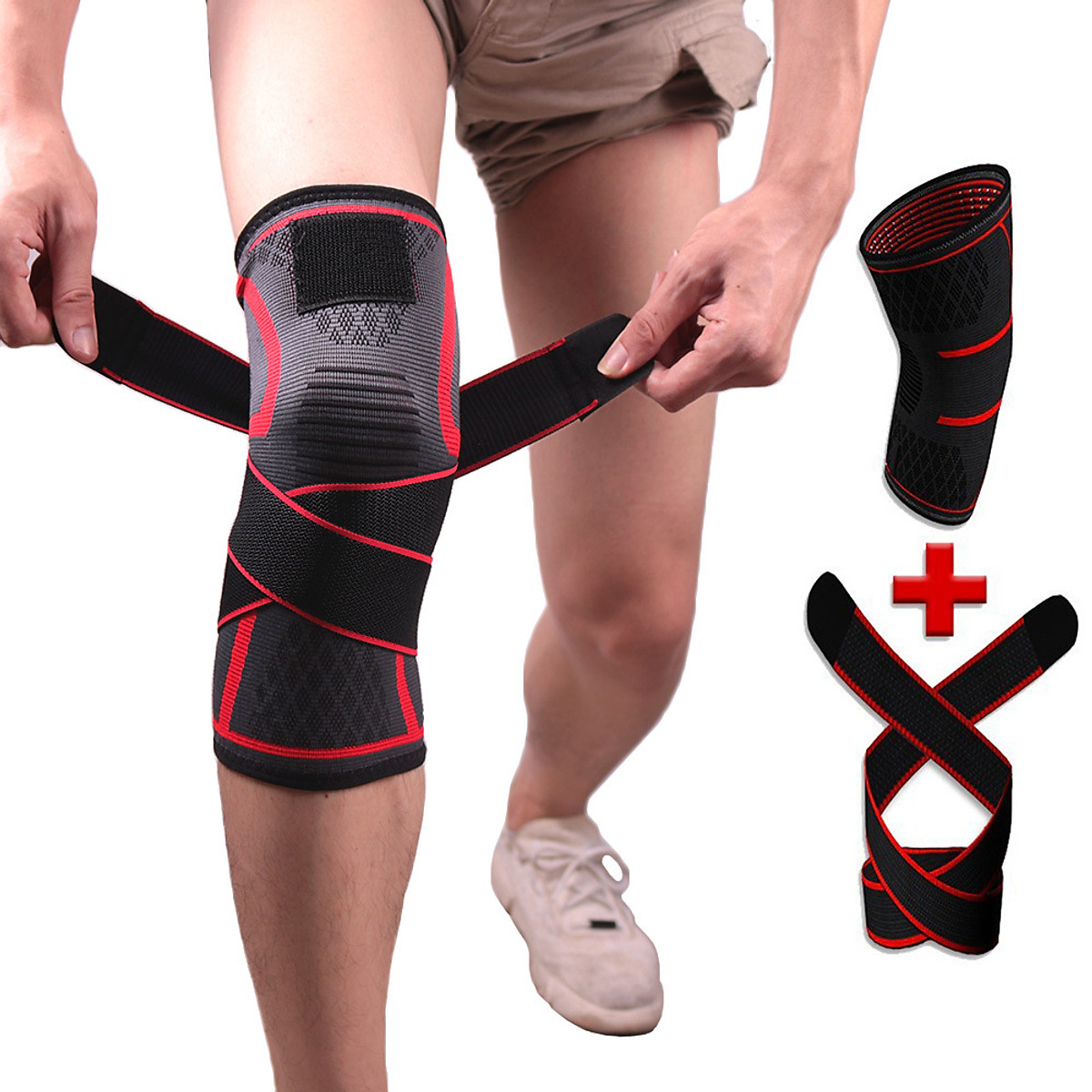 Băng quấn bó gối ( 1 cái ) bảo vệ đầu gối , khớp gối 2 trong 1 , Giúp tránh chấn thương , tăng khả năng vận động linh hoạt CLEACCO - Hàng chính hãng BORO SPORT
