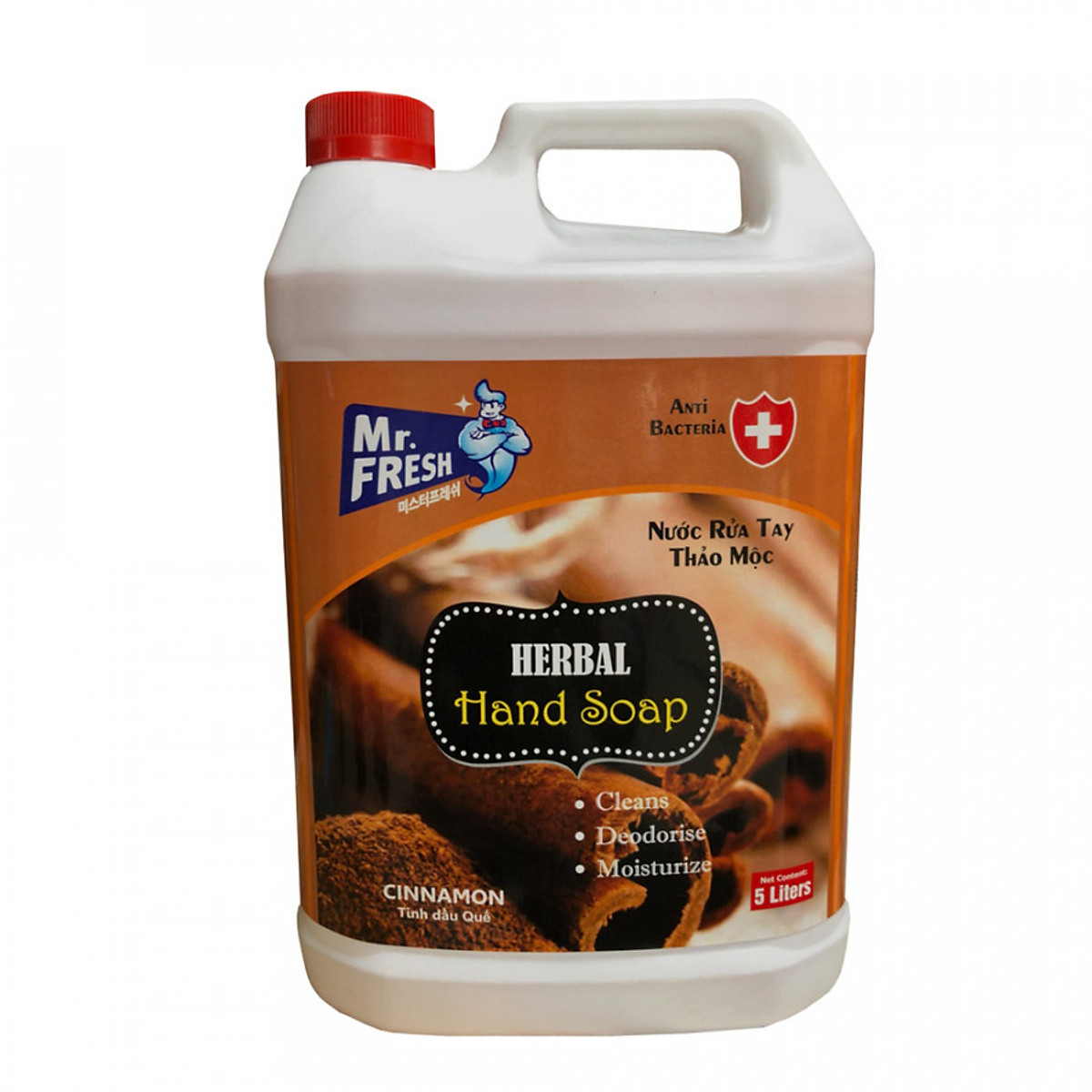 Nước rửa tay Mr Fresh Premium Hand Soap làm sạch và khử mùi 5L hương tinh dầu quế