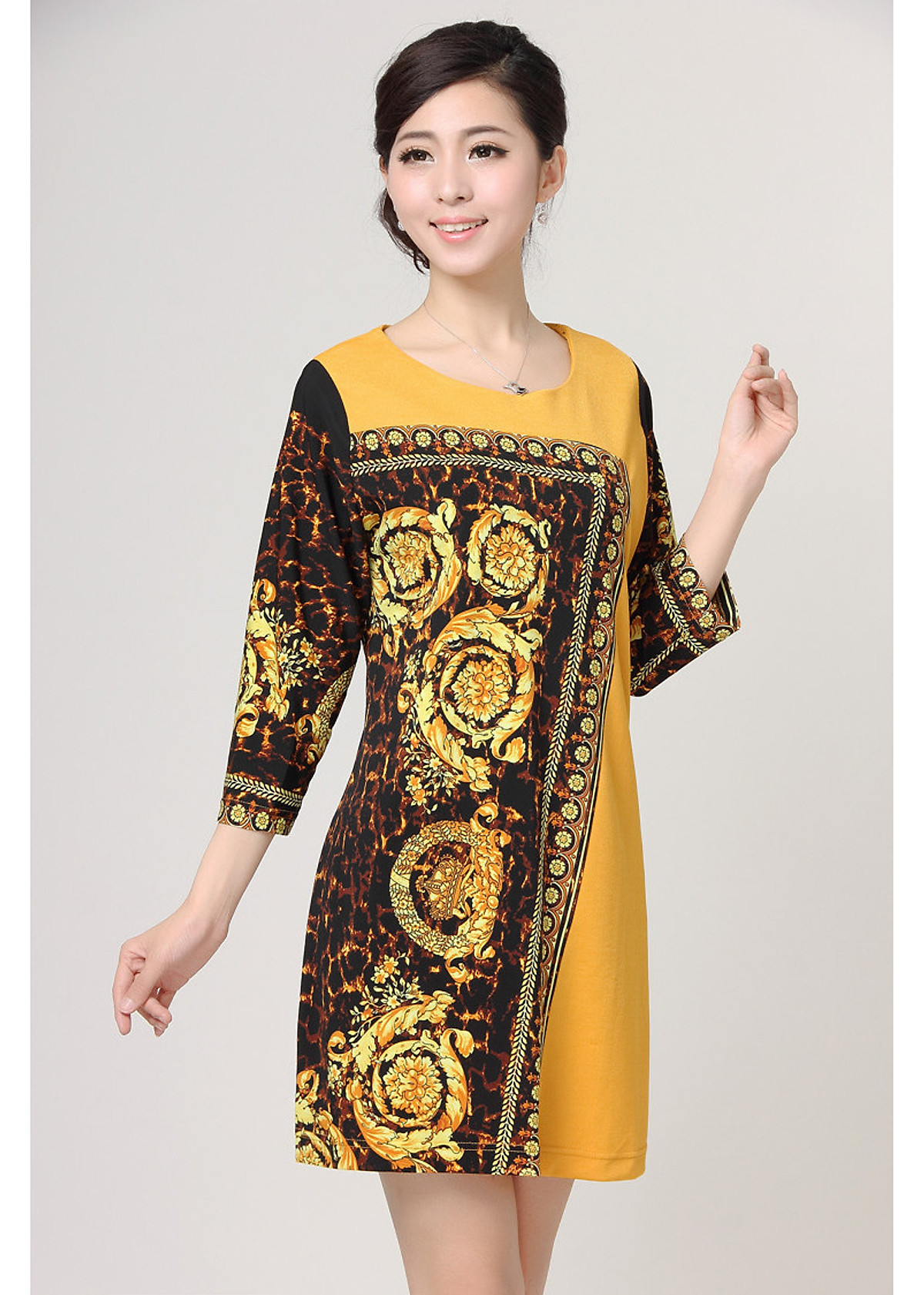 VÁY ĐẦM HOẠ TIẾT SANG TRONG CHO NGƯỜI MẬP_TB 539.2