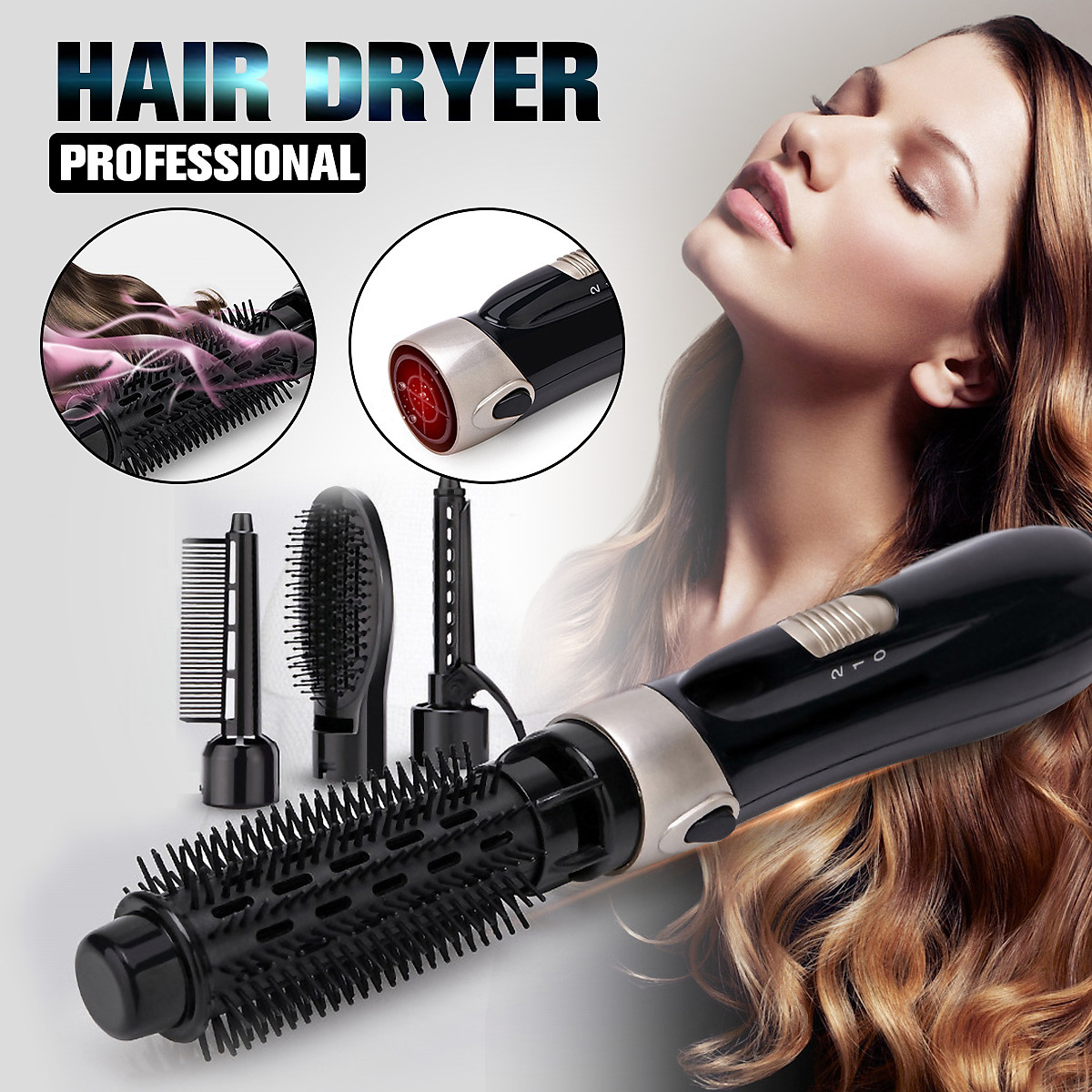 Mua 550W Professional Hair Dryer Comb Machine Curling Brush Electric  Portable Professional Hair Curling Iron Hair Roller Curling Irons and Wands  Hair Wet&Dry Straightener and Curler