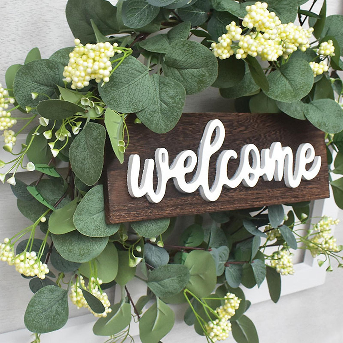 Welcome Sign Wooden Hanging Porch Wall Wreaths, Front Door Decor ...