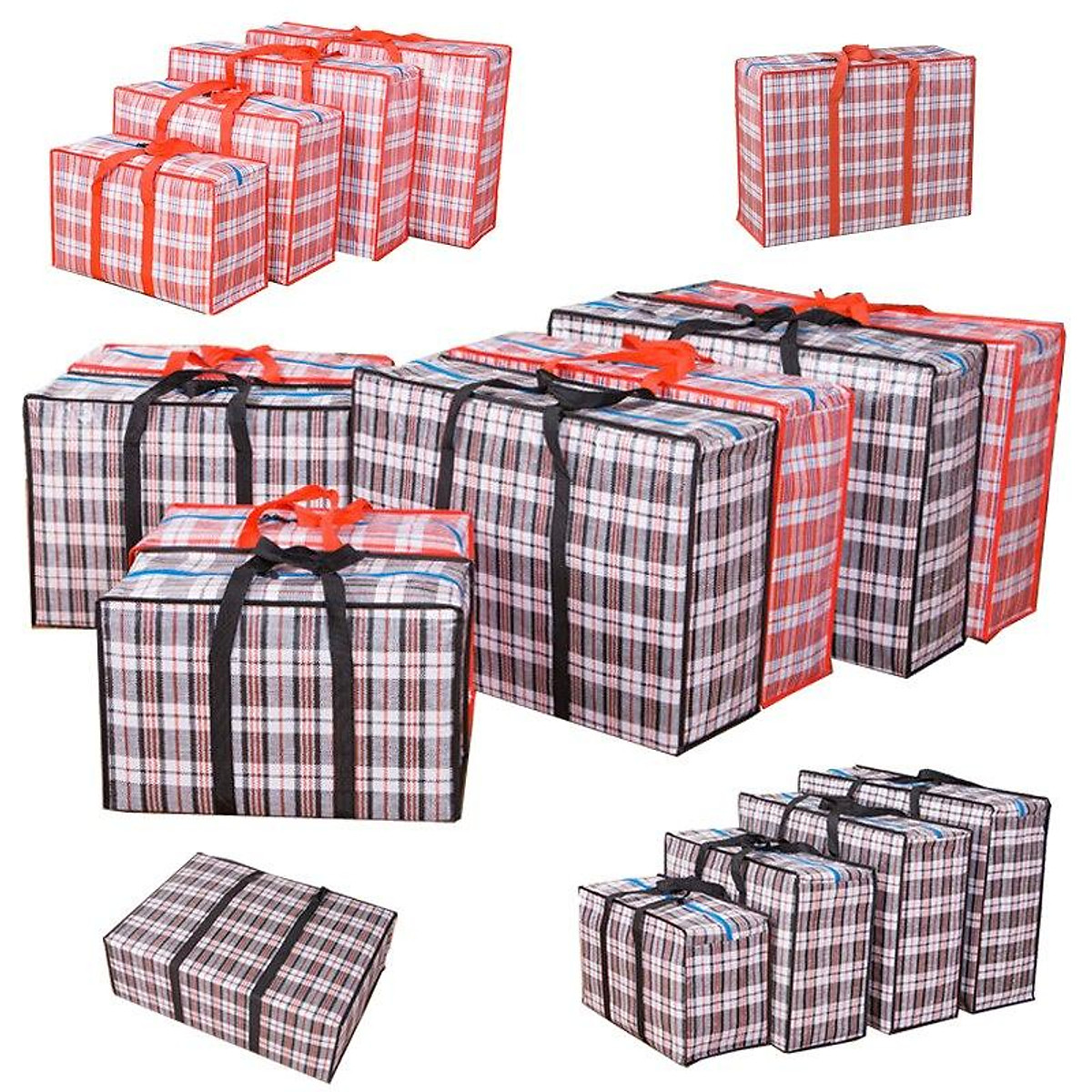 3 Plastic Checked Laundry Storage Shopping Bags with Zipper 80 x 35 x 60cm  - 2XL | Buy Online in South Africa | takealot.com