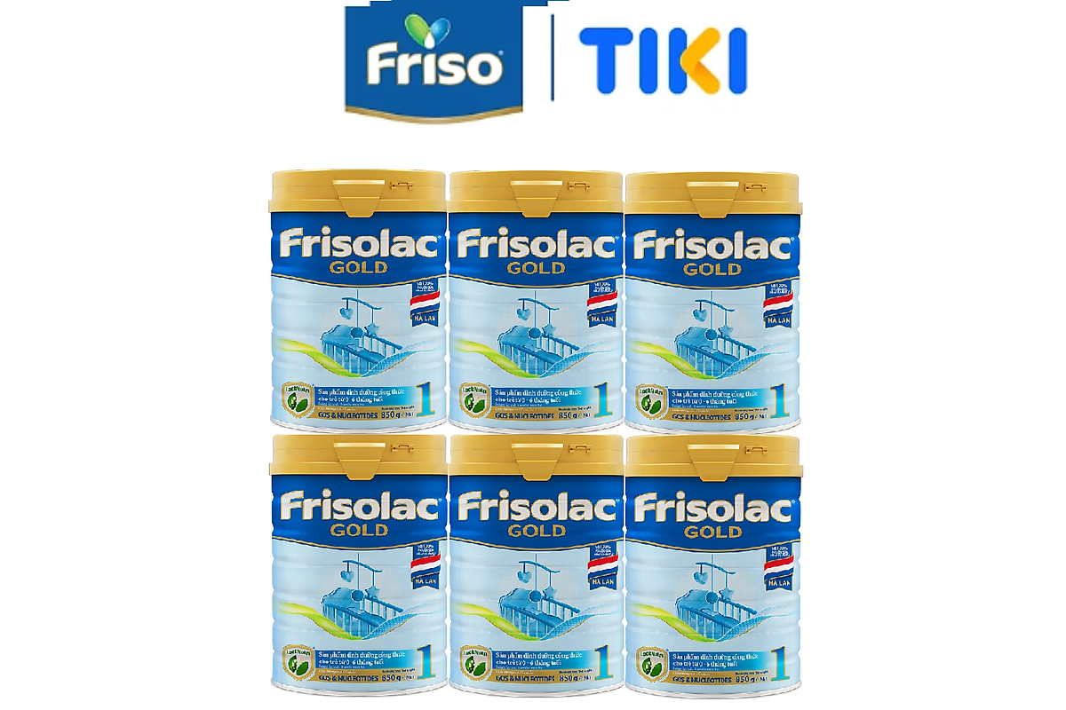Combo 6 sữa Bột Frisolac Gold 1 850g Dành Cho Trẻ Từ 0 - 6 Tháng Tuổi