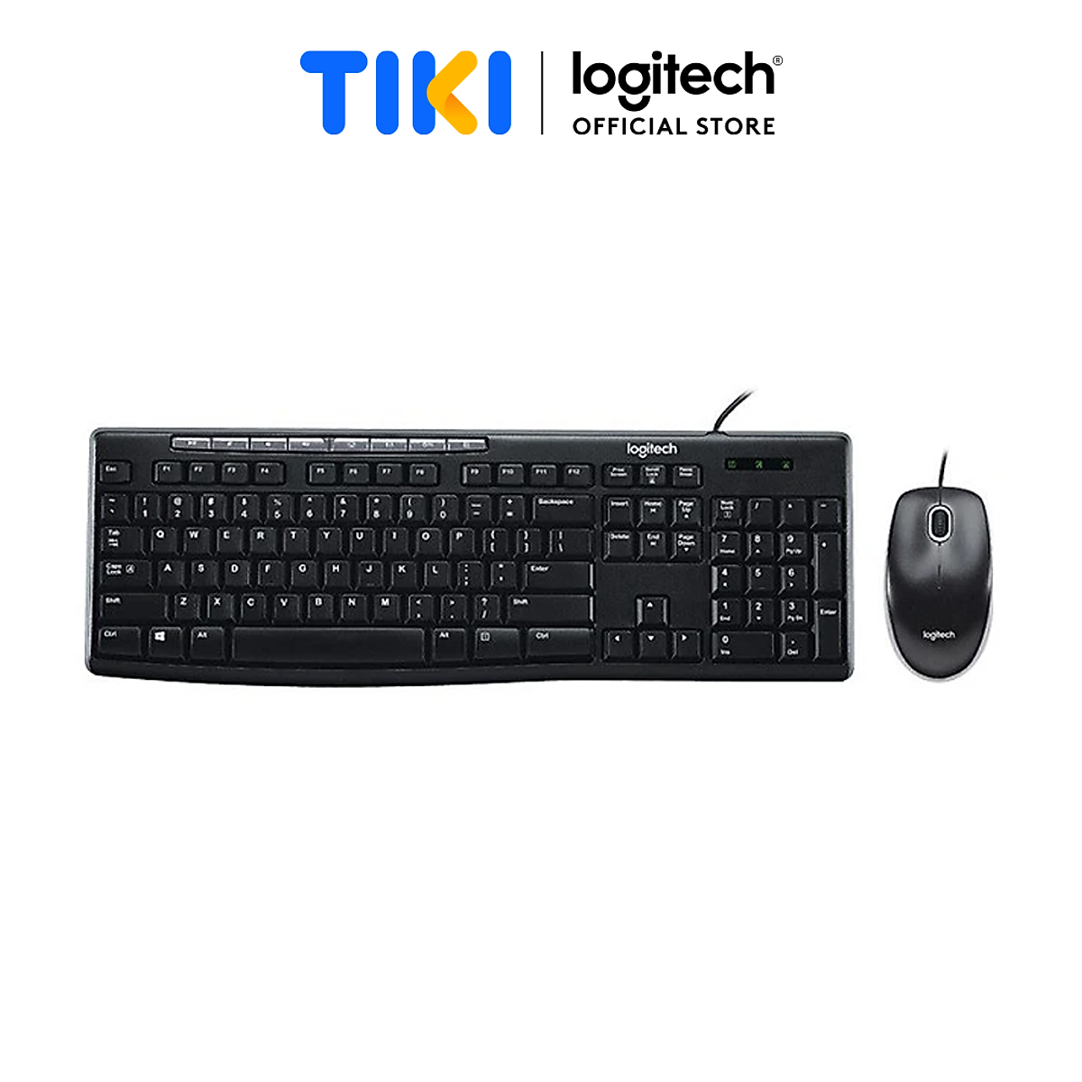 Combo chuột phím có dây Logitech MK200 - Thiết kế mỏng, chống tràn, bền bỉ - Hàng chính hãng