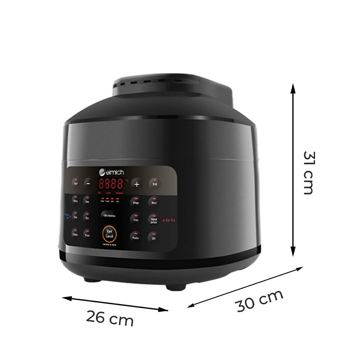 Nồi chiên không dầu kết hợp áp suất đa năng Elmich AFE-1808 - Hàng chính hãng