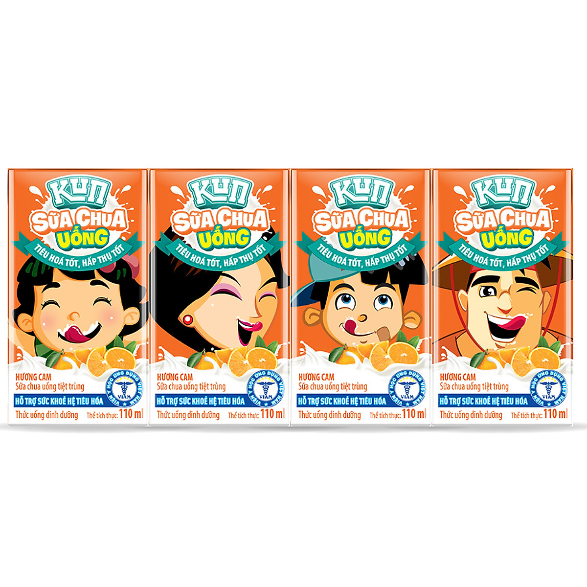Thùng 48 Hộp Sữa Chua Uống Hương Cam KUN 110ml/hộp