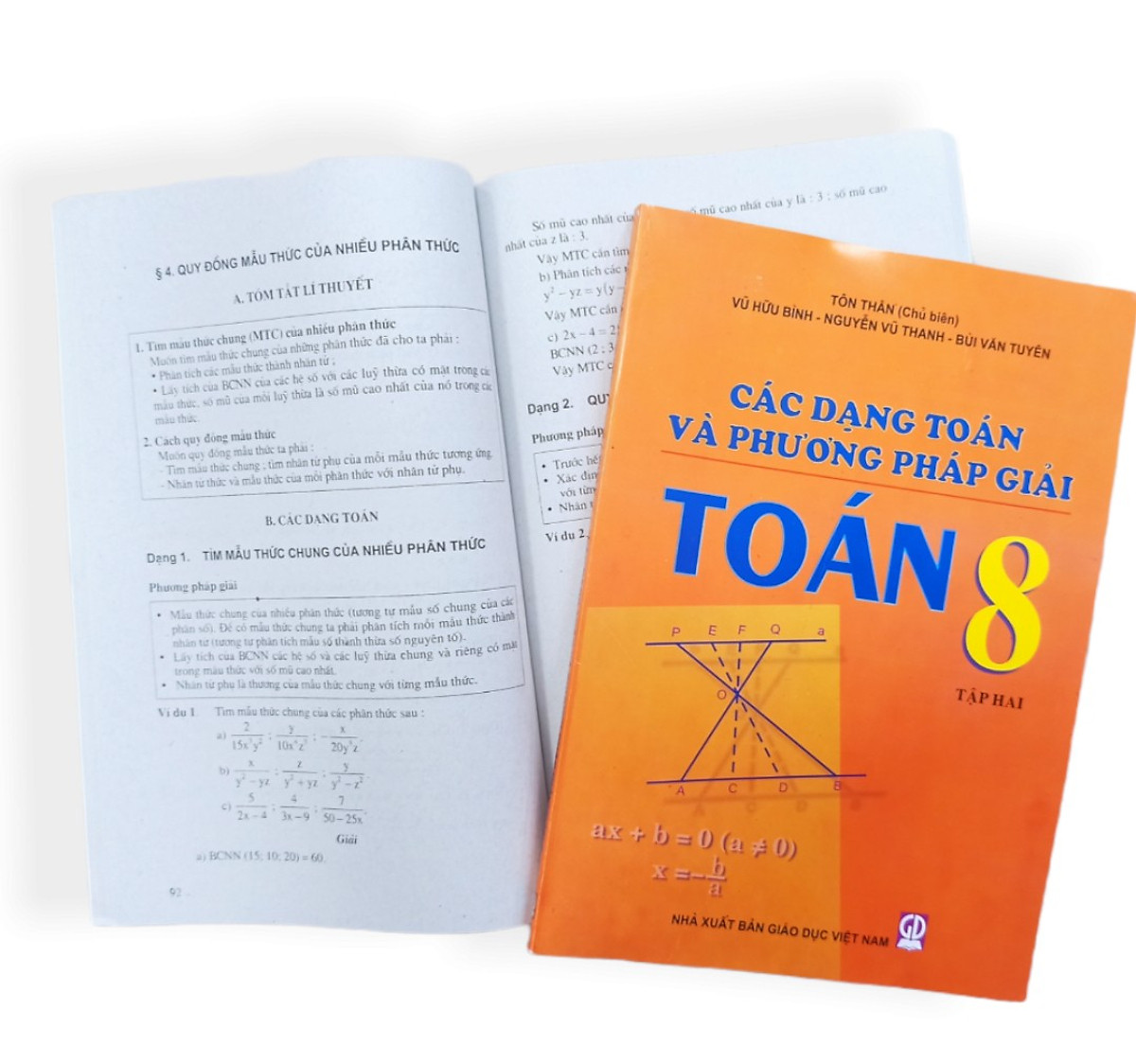 Bộ 2 cuốn Các dạng Toán và phương pháp giải Toán lớp 8 ( tập 1+2 )