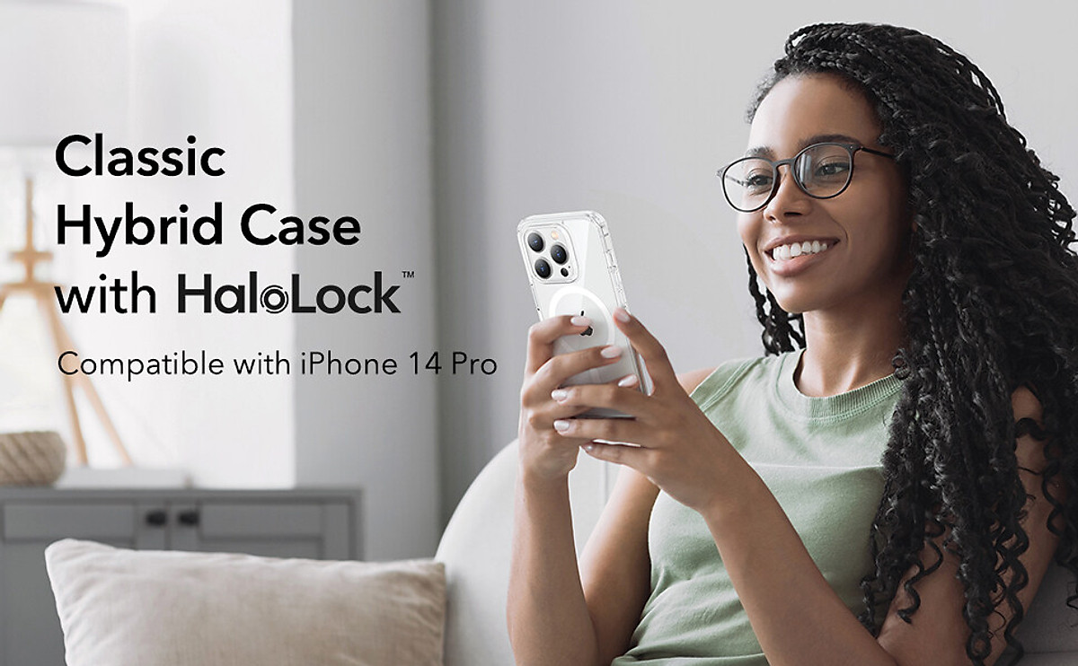 Ốp Lưng dành cho iPhone 14 / 14 Plus/ 14 Pro / 14 Pro Max ESR Classic Hybrid Case with HaloLock - Hàng Chính Hãng