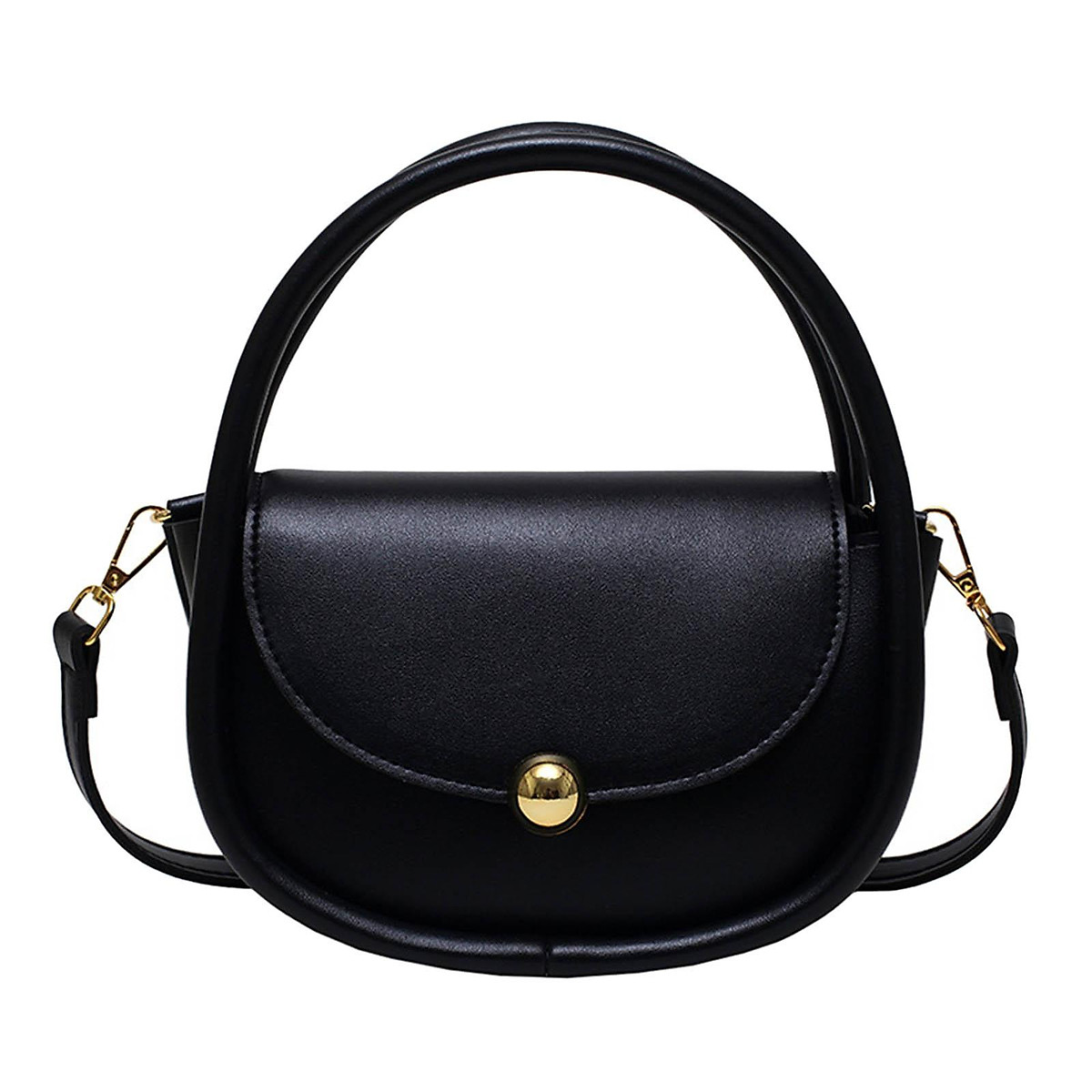 Womens Tab Small Zip Top Leather Cross Body Bag Black | Leather Handbags