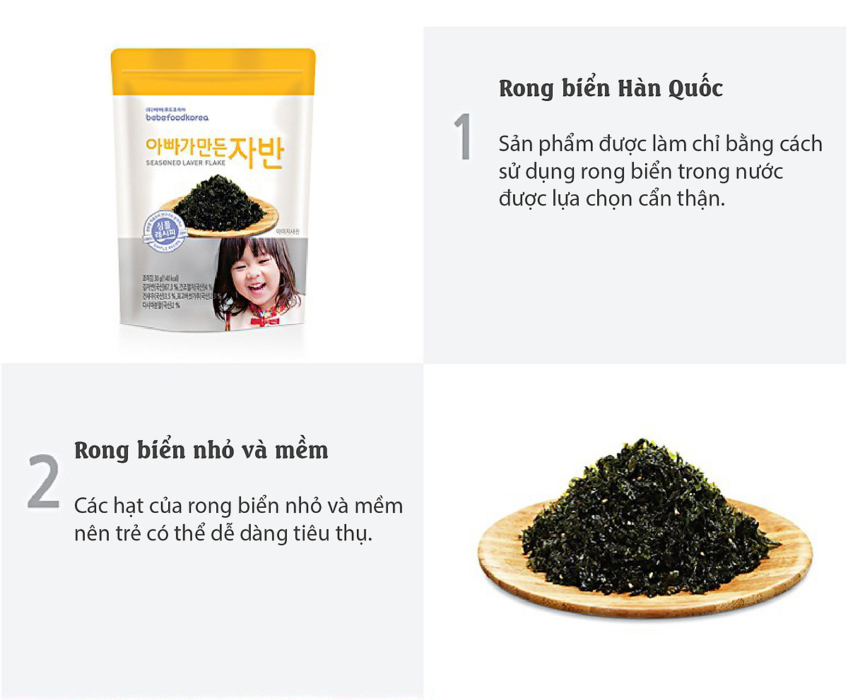 Rong biển trộn cơm cho bé Bebefood Hàn Quốc 30gr