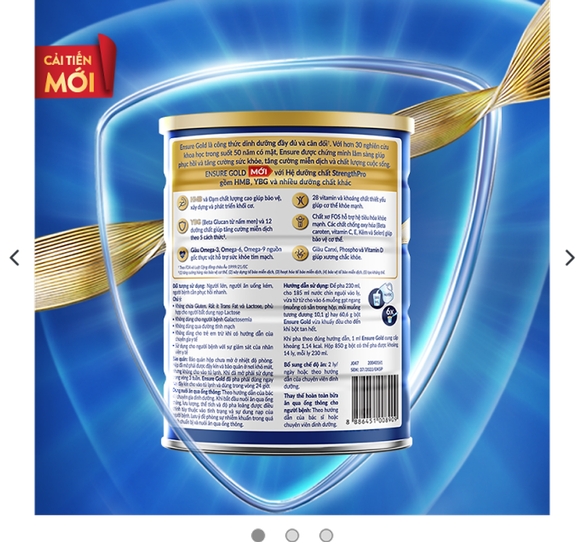 Thực Phẩm Dinh Dưỡng Y Học: Ensure Gold Vani 850g