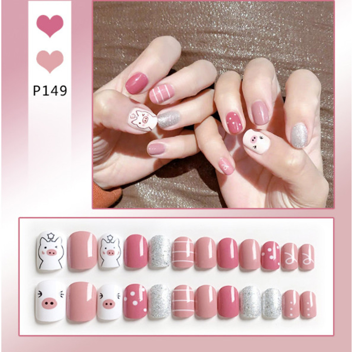 Bộ 24 móng tay giả nail thơi trang như hình (P149) - Miếng dán ...