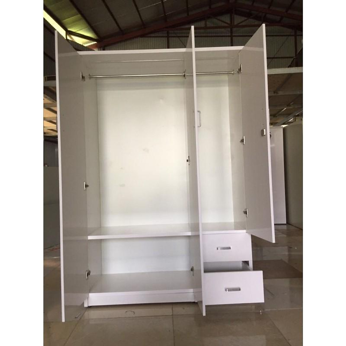 Mua Tủ Nhựa Đài Loan - Tủ Nhựa 3 Cánh, Tủ Quần Áo Nhựa Đài Loan Màu Trắng,  Hồng, Xanh Dương, Vân Gỗ Óc Chó, Vân Gỗ - Tủ Màu Trắng/ Màu