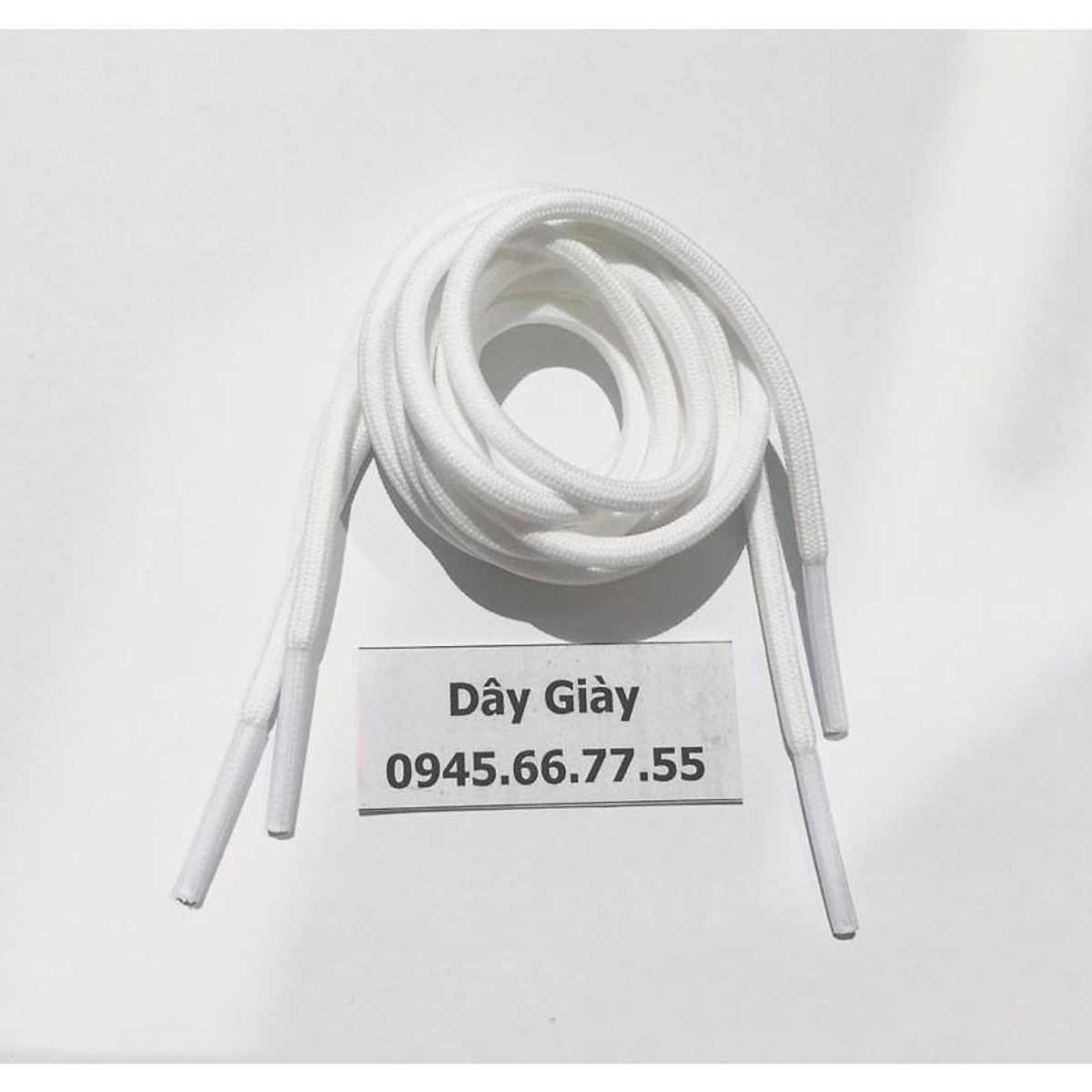 Dây giày màu trắng tròn