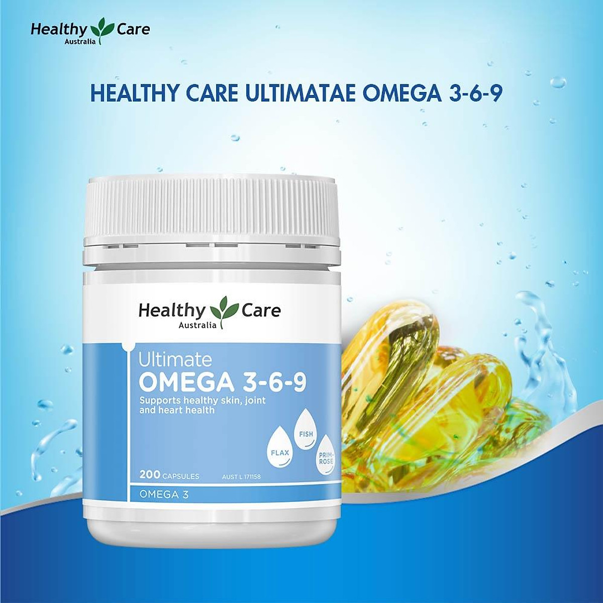 Omega 3-6-9 Úc Healthy Care Ultimate 1000mg Tạo sức khỏe cho tim, não, khớp, mắt và cải thiện da khô - OZ Slim Store