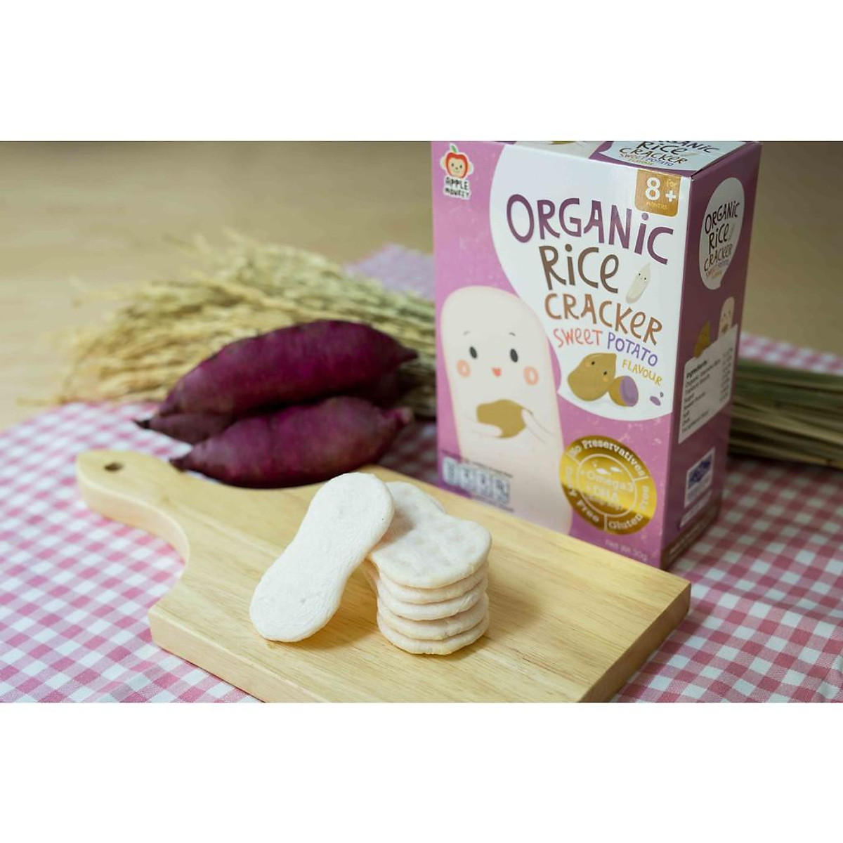Bánh Gạo Hữu Cơ Hương Khoai Lang APPLE MONKEY 30G