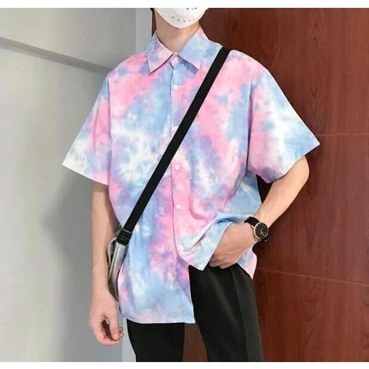 Áo Sơ Mi Loang Cộc Tay Nam Nữ - Chất Cotton thoáng mát - Dùng mặc nhóm thì siêu đẹp khi đi chơi, dã ngoại