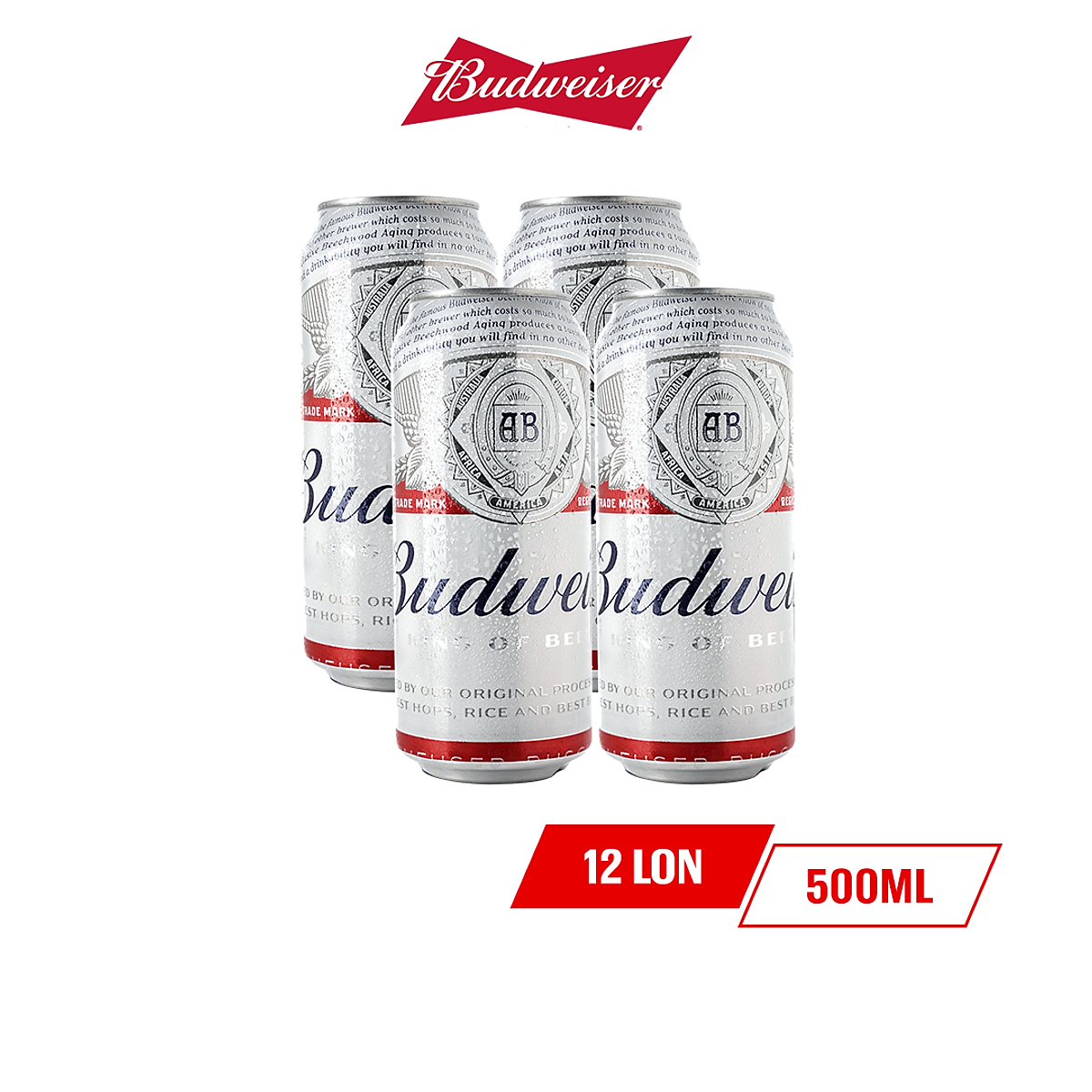 Lốc 4 Lon Bia Budweiser (500ml/Lon) - Bia Nội Địa