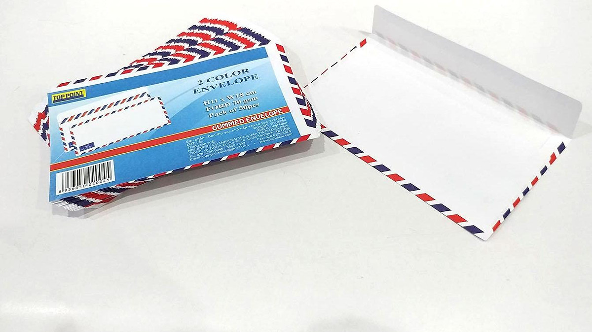 Bao Thư Sọc Nhỏ Nắp Xéo Có Keo (50 Cái/Lốc)